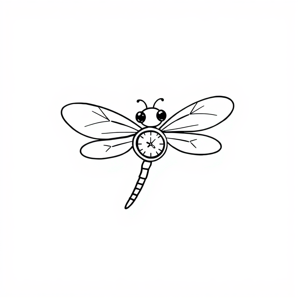 Dragonfly with a wristwatch