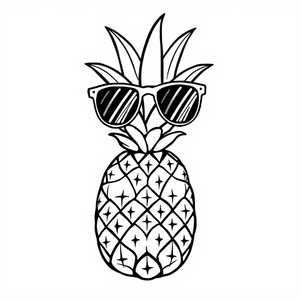 Sunglasses on a stylish pineapple