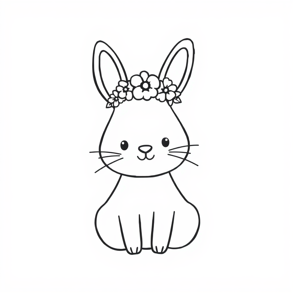 Bunny in a floral headband