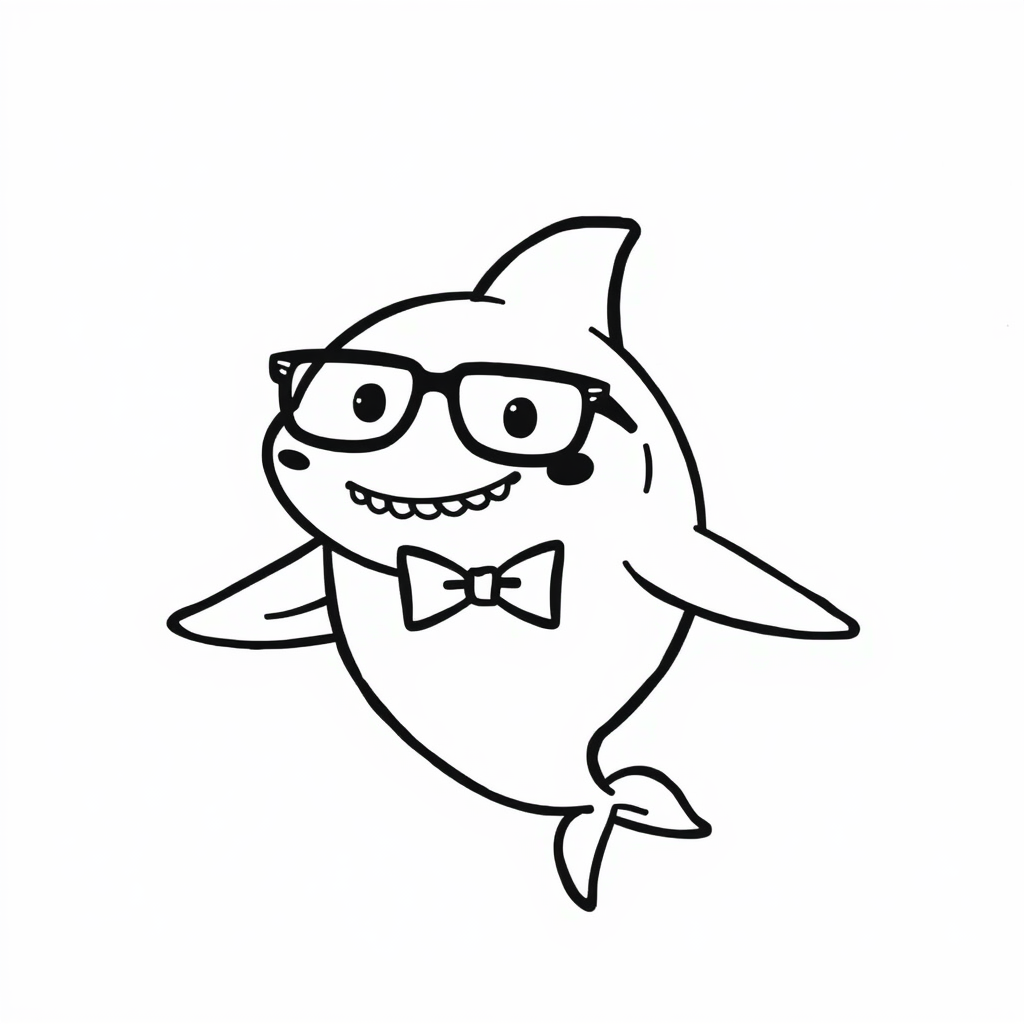 Whale Shark sporting a bow tie and glasses