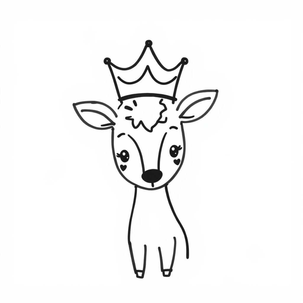 Deer wearing a crown