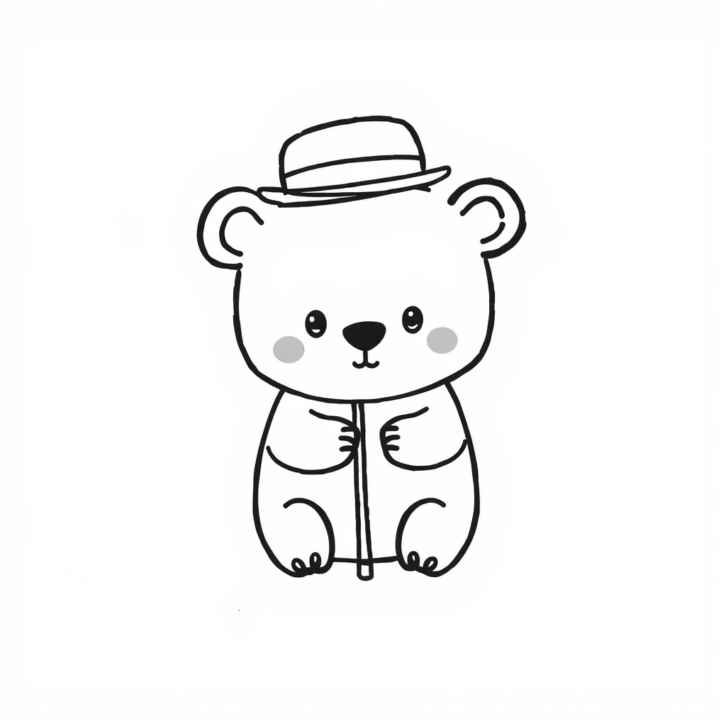 Bear with a bowler hat and cane