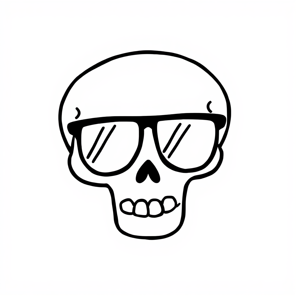 Skull with sunglasses