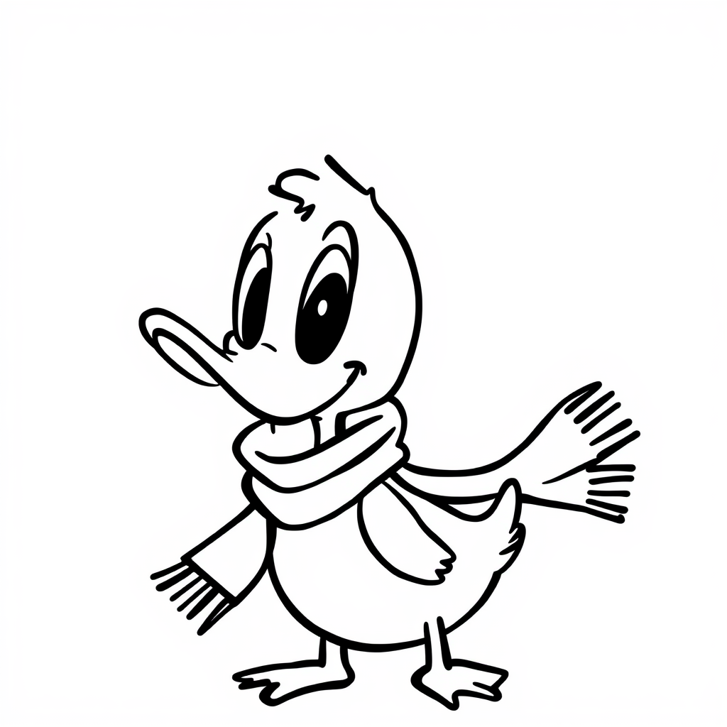 Donald Duck in a scarf