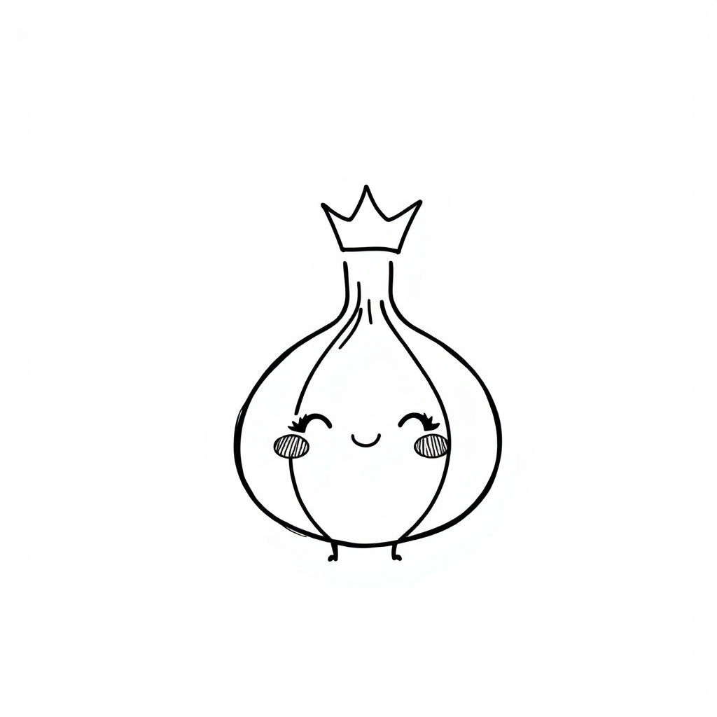 Onion wearing a crown