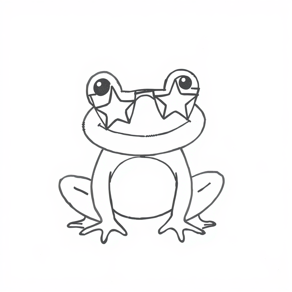 Frog with star-shaped glasses