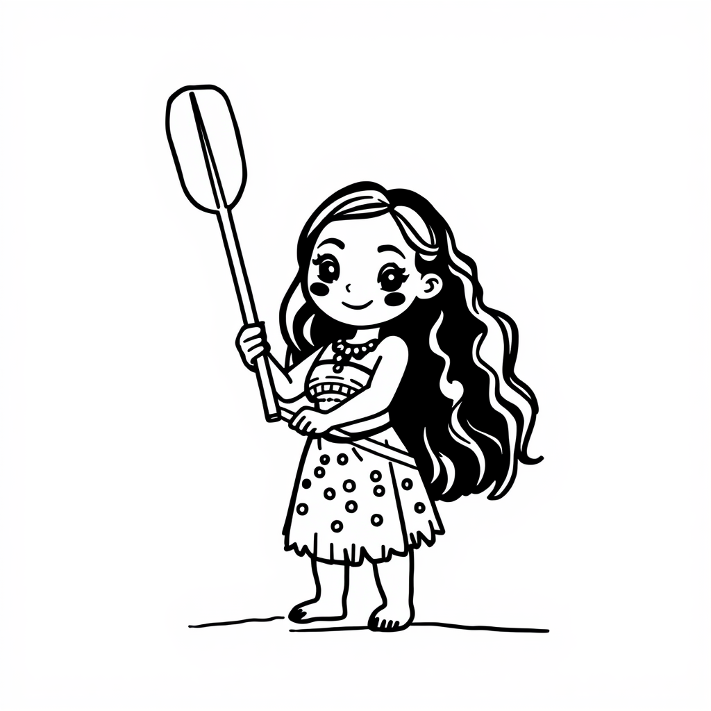 Moana holding her oar