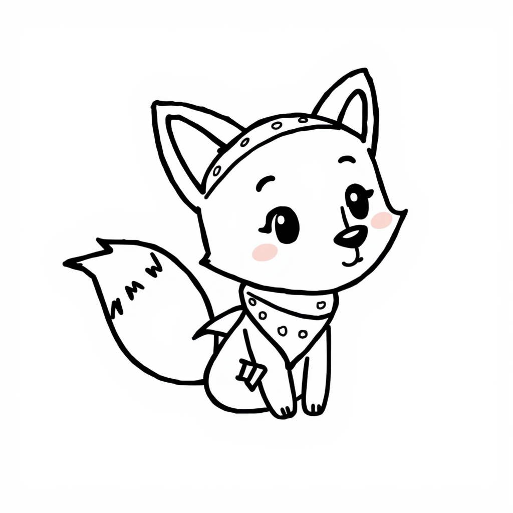 Fox wearing a bandana and bracelet