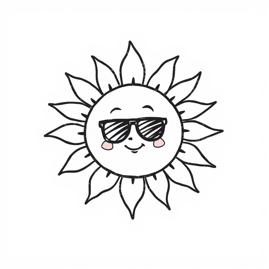 Sun with Sunglasses powering water cycle