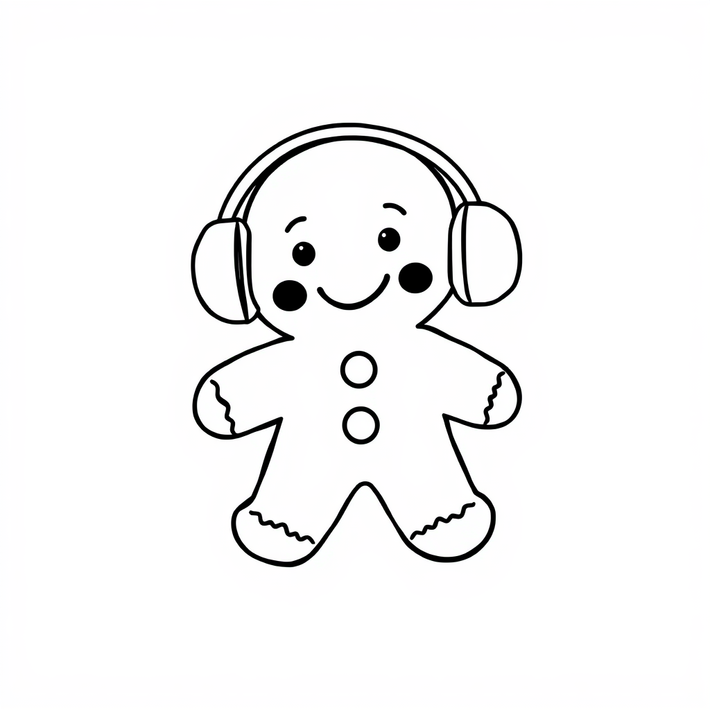 Gingerbread Man wearing earmuffs