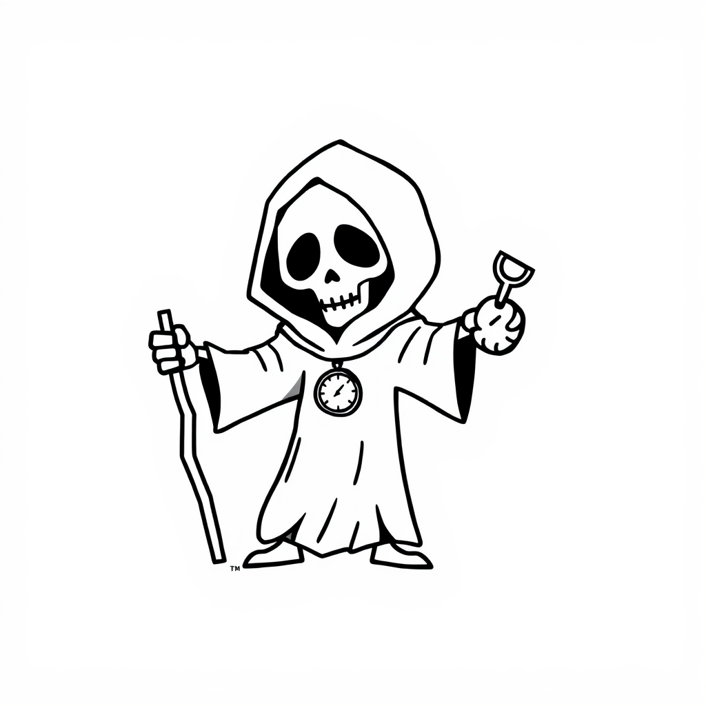 Grim Reaper with a pocket watch