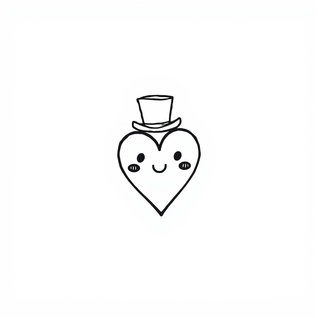 Heart with a top hat