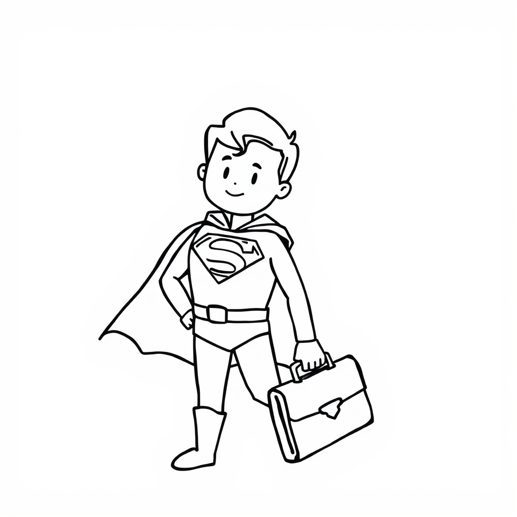 Superman carrying a briefcase