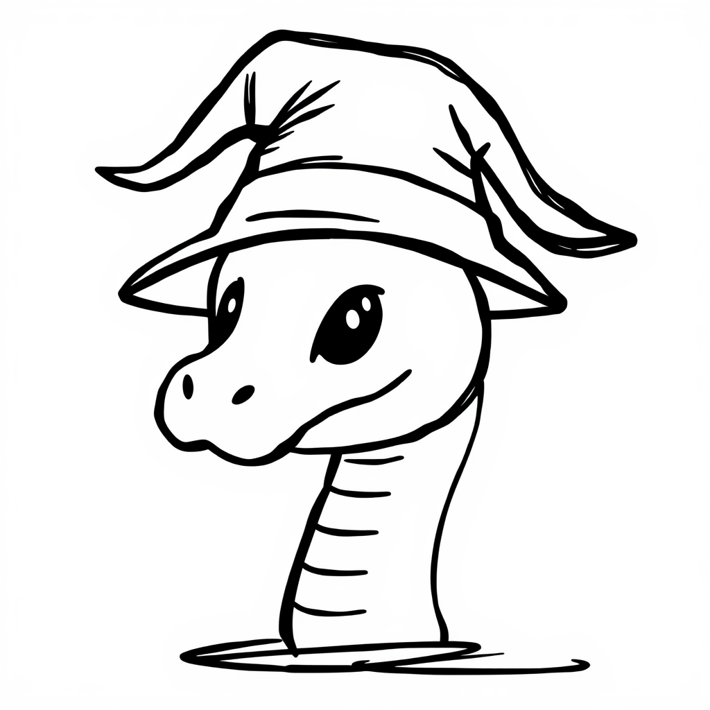 Snake head in a wizard hat.