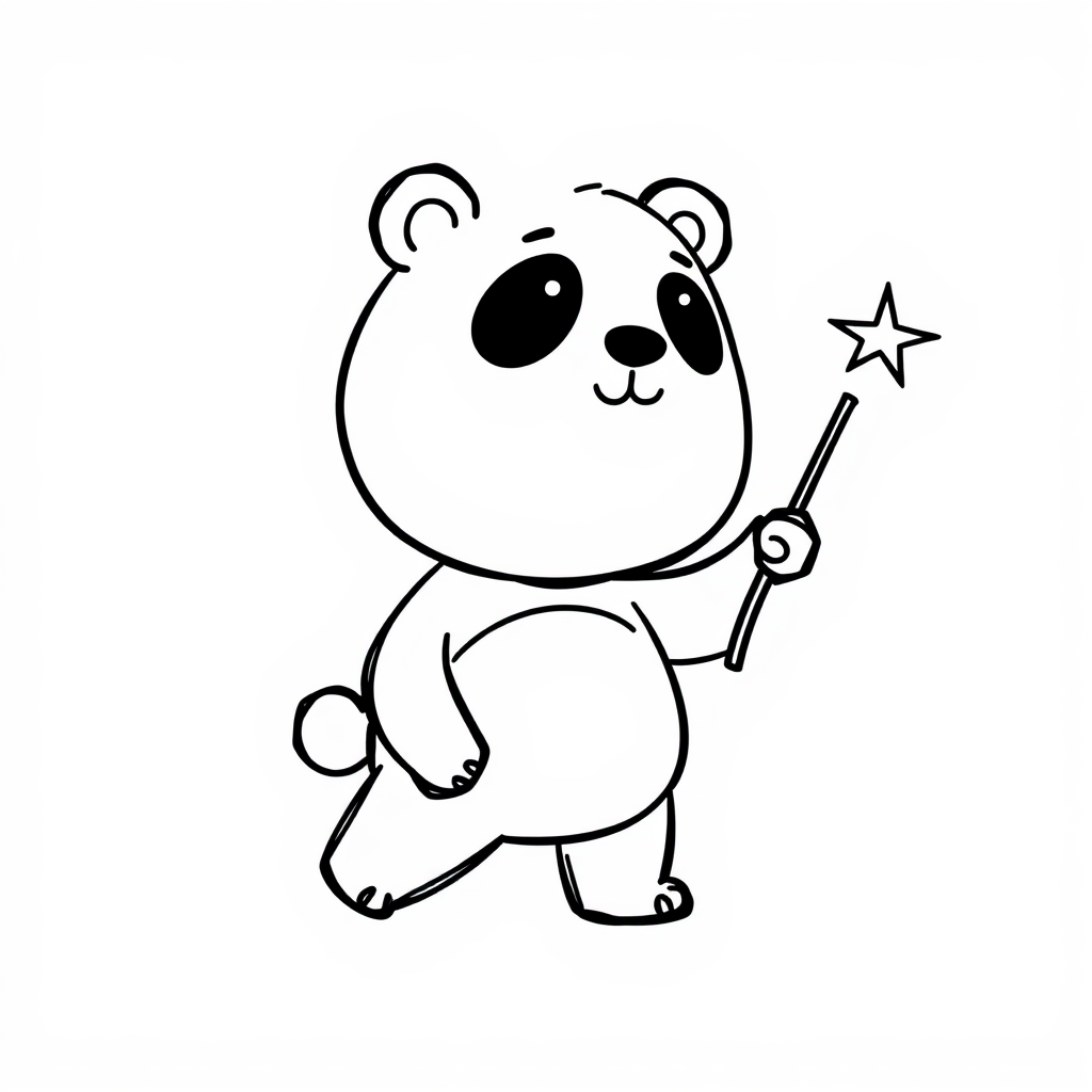 Panda with a magic wand.