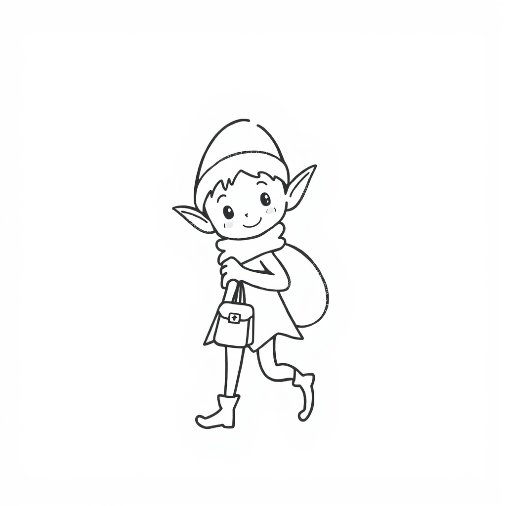 Elf carrying a small satchel.