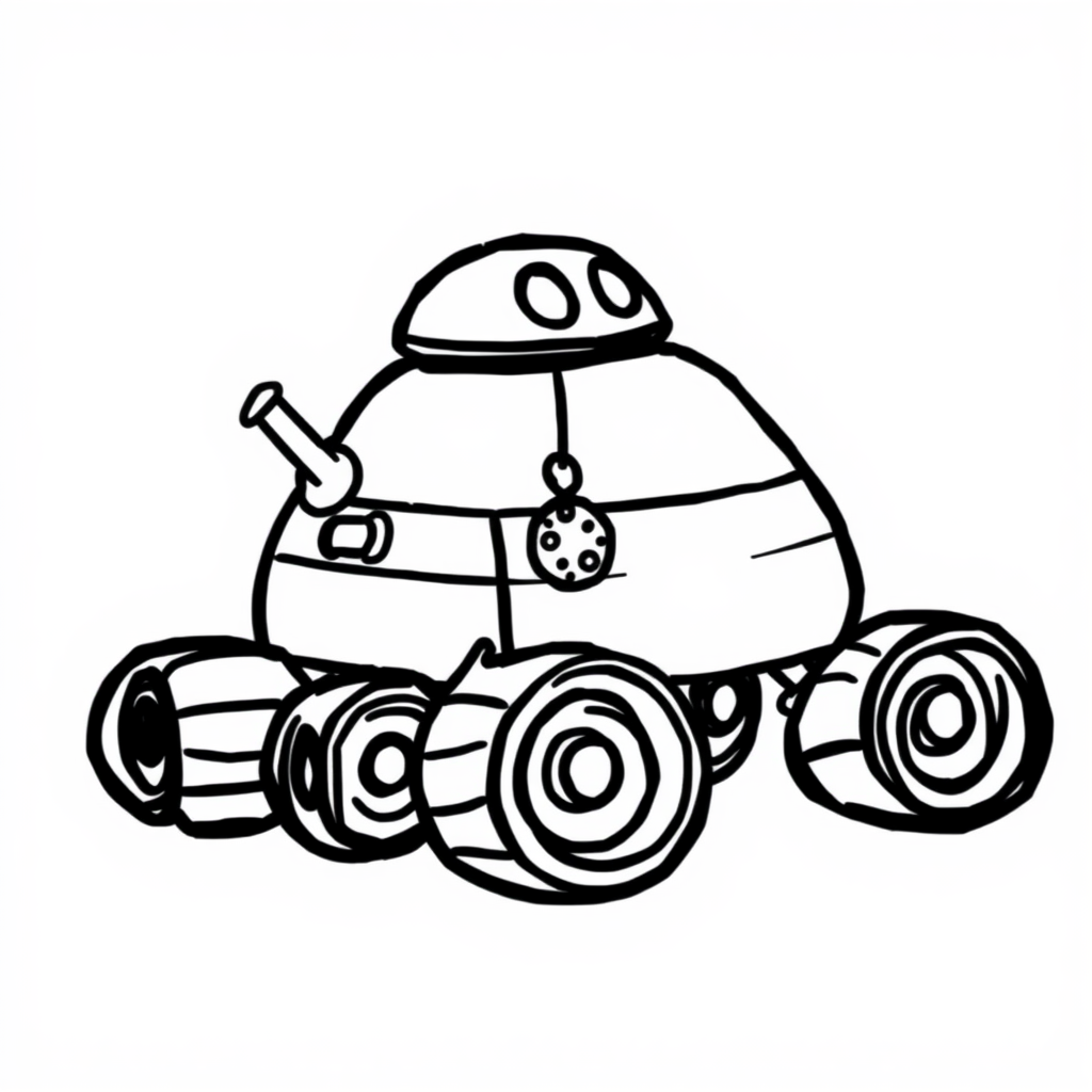 Space rover with asteroid pendant