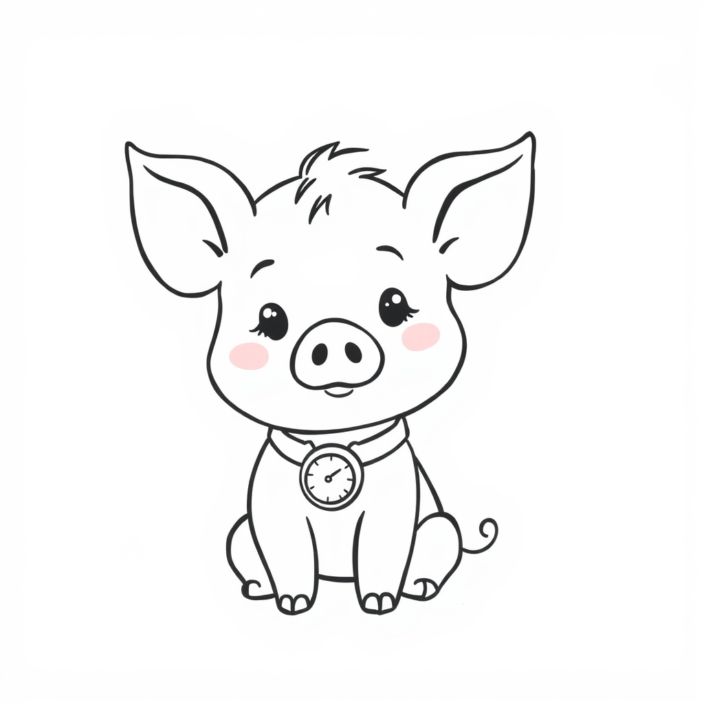 Piglet with a stylish watch.