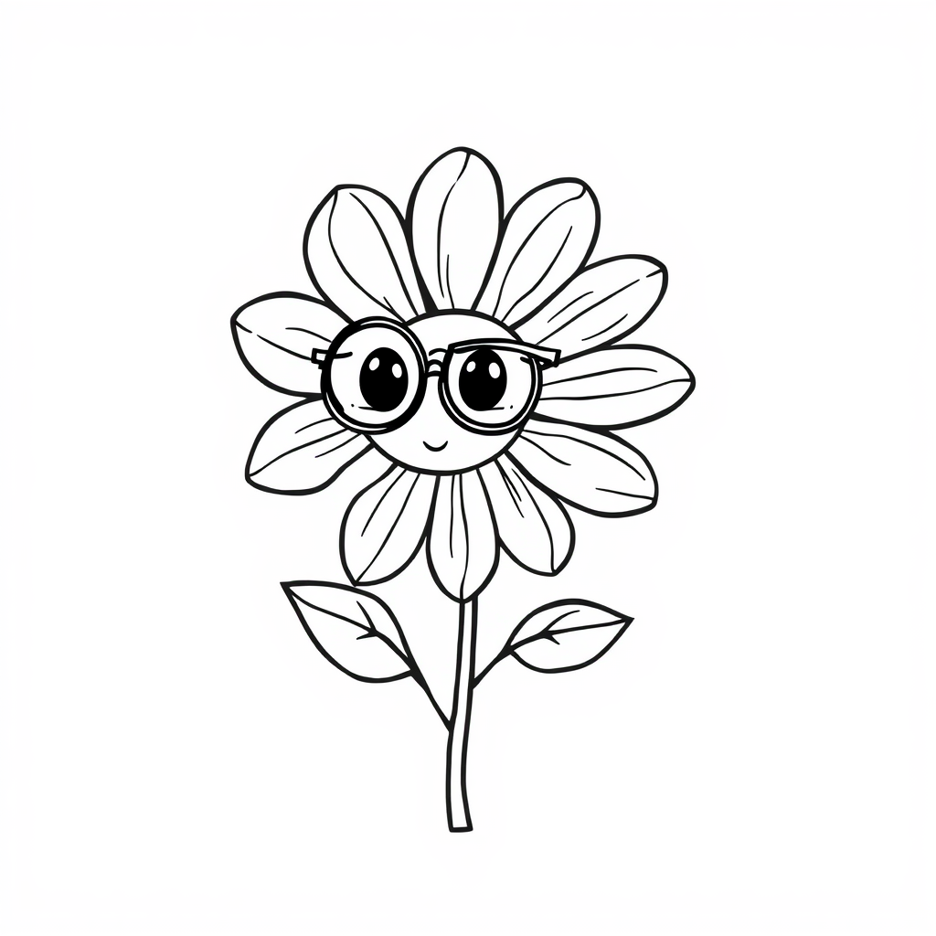 Flower wearing a monocle.