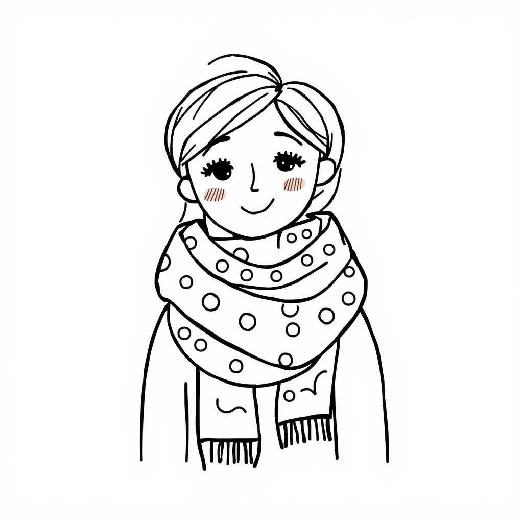 Woman in a patterned scarf