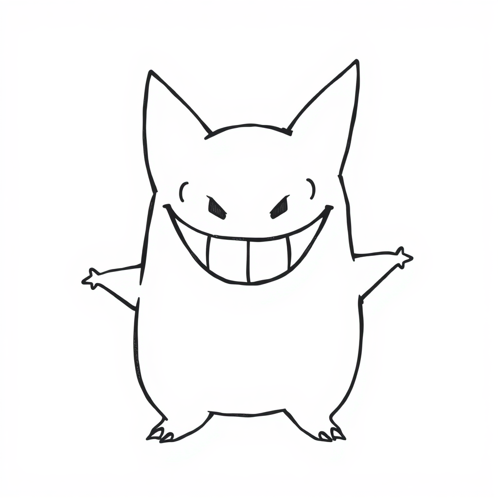 Happy Gengar with a wide grin