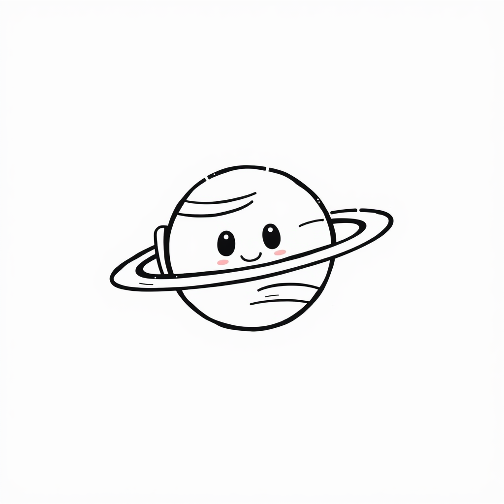 Saturn with headphones.