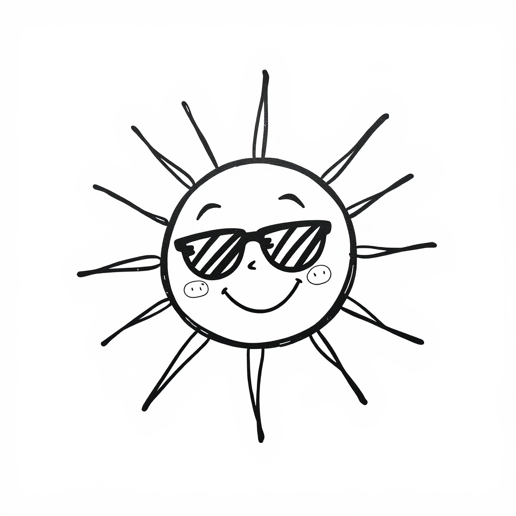 Happy Sun with sunglasses