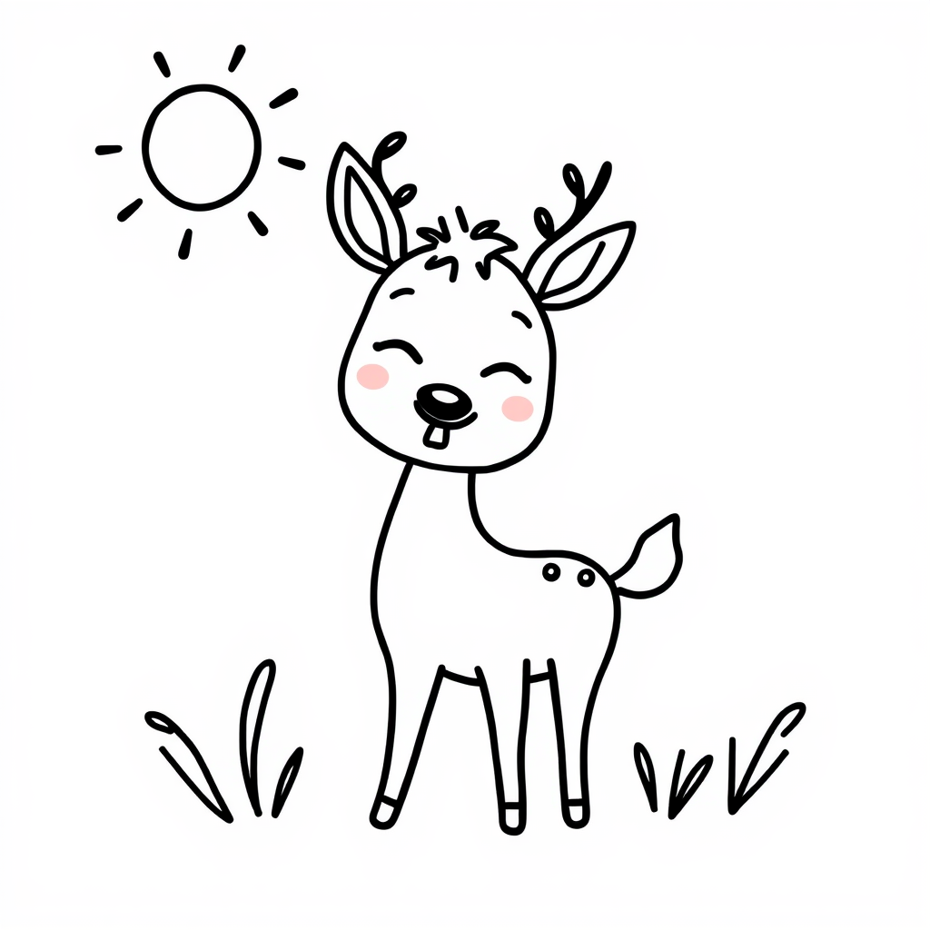 Deer feeling joyful under the sun