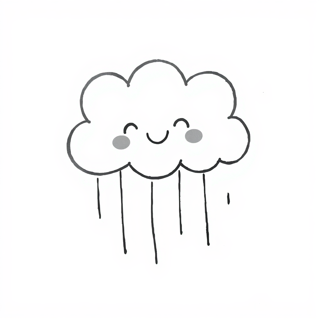 Happy cloud raining gently