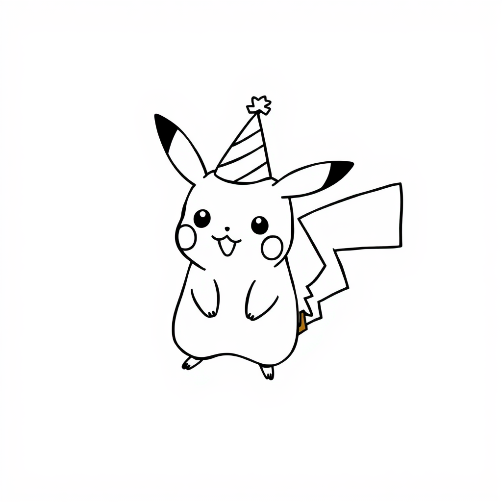 Pikachu with festive party hat