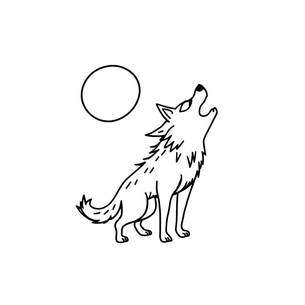 Happy Werewolf howling at the moon