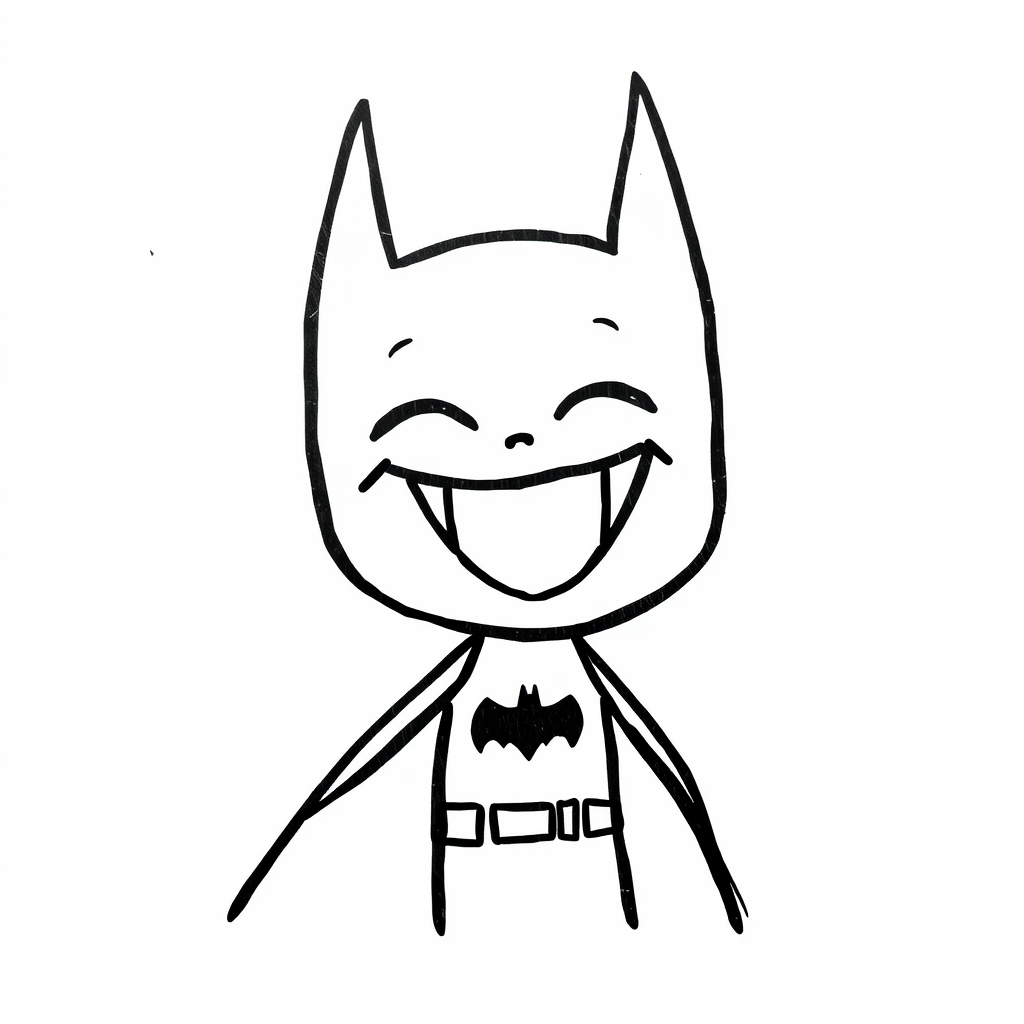 - Batman laughing with wide-open mouth