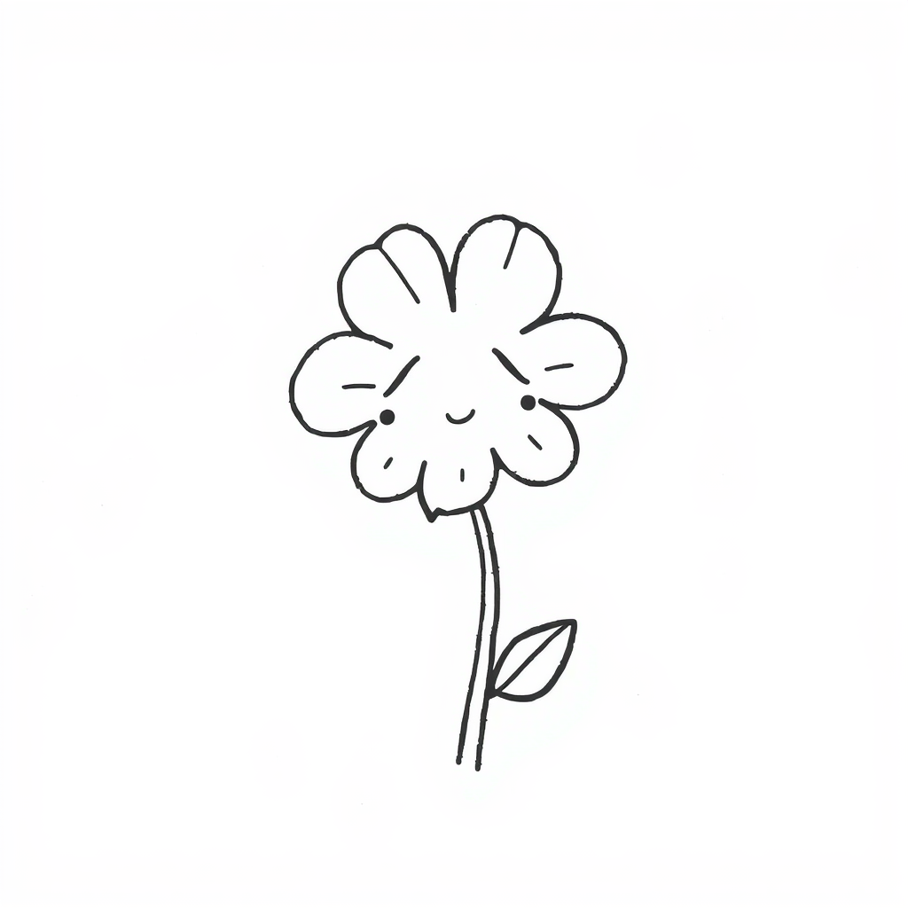 Sad flower with drooping petals