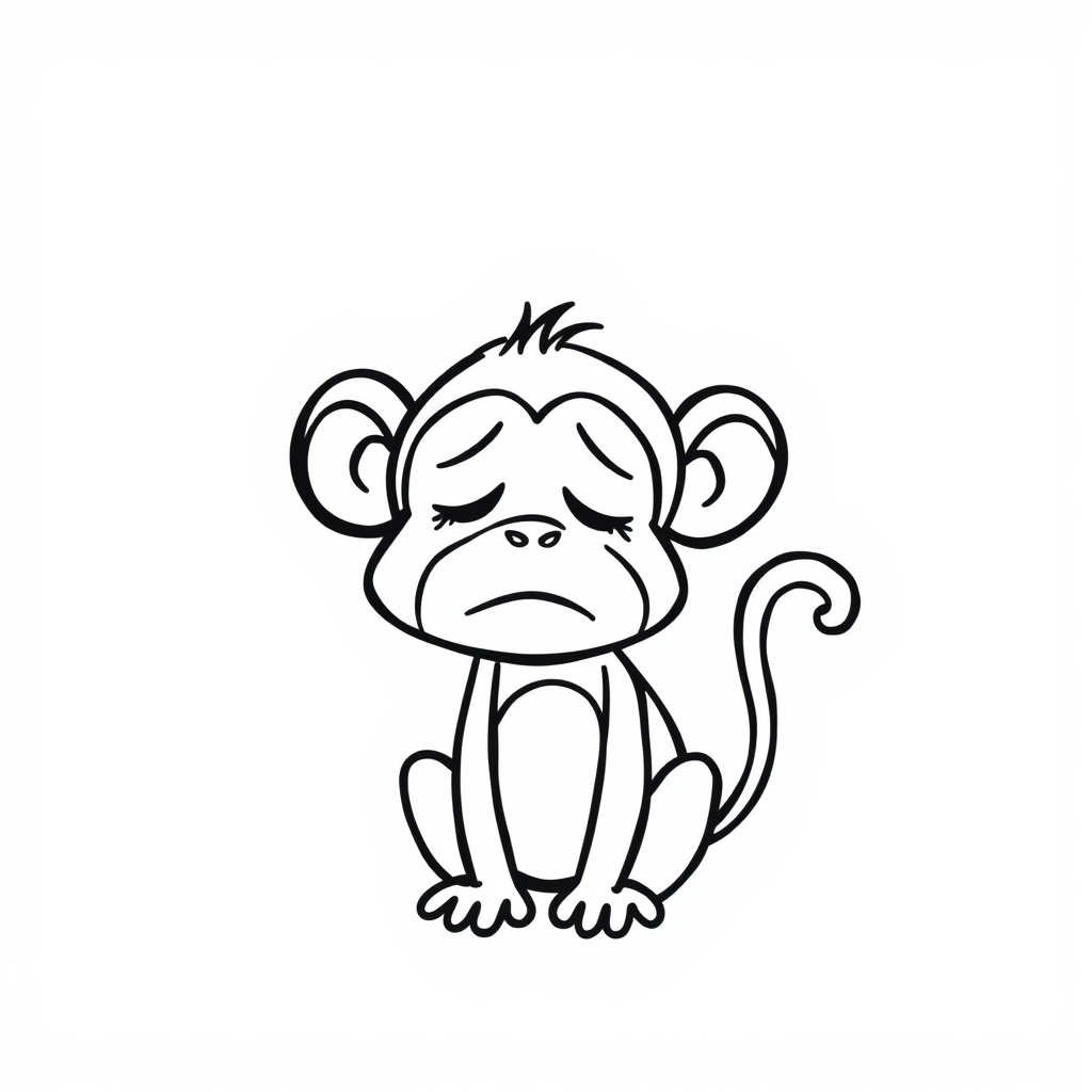 Monkey feeling sad