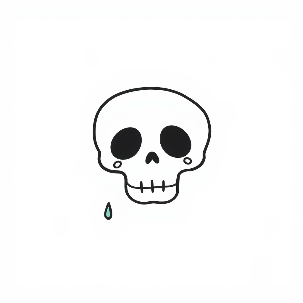 Sad Skull with tear drops