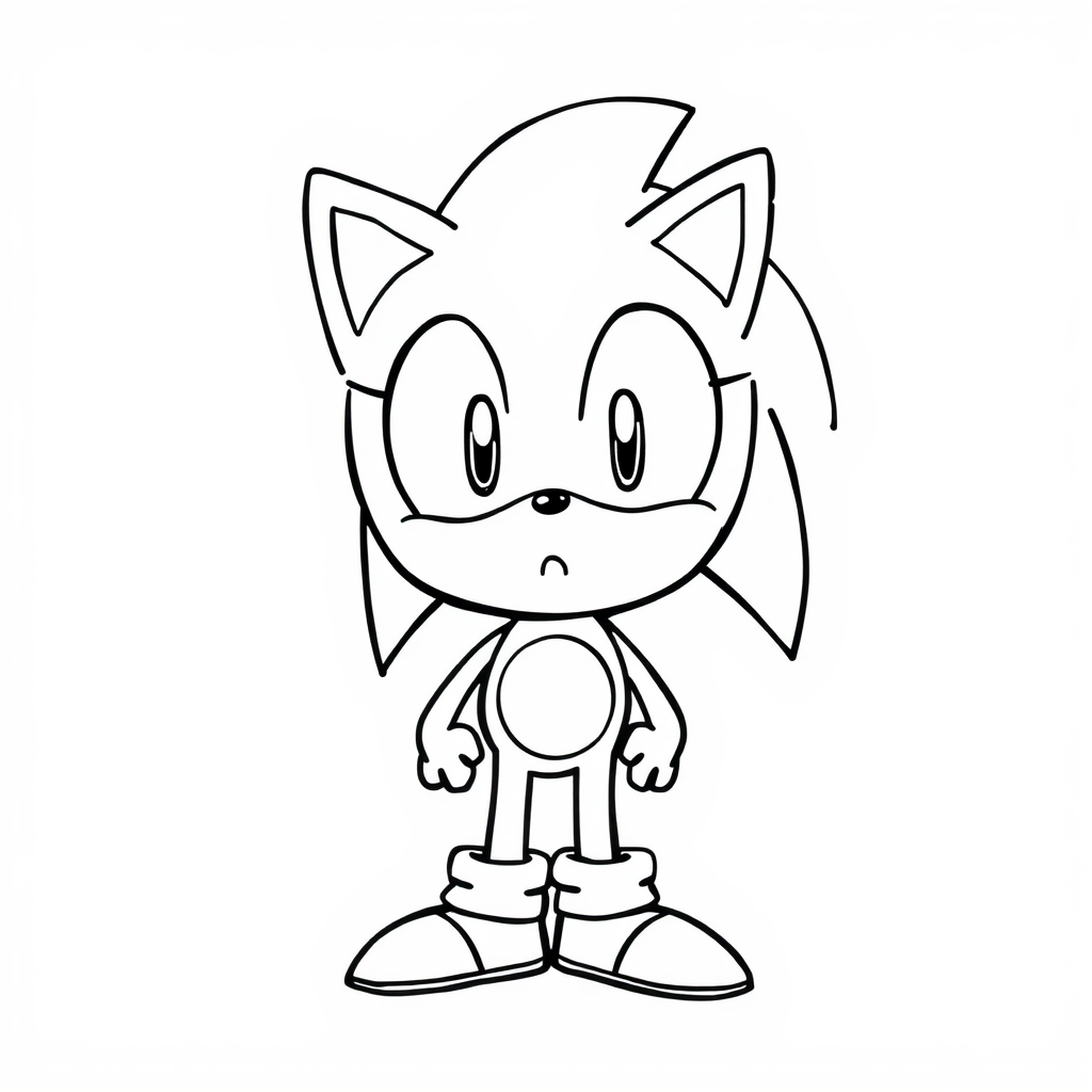 Sonic looking surprised with wide eyes