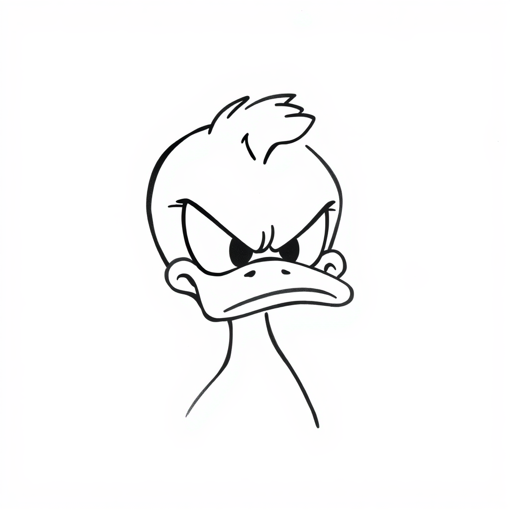 Donald Duck frowning angrily