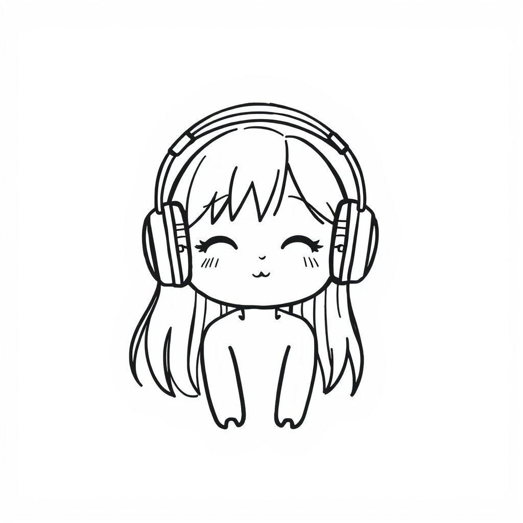 Daydreaming with headphones on.