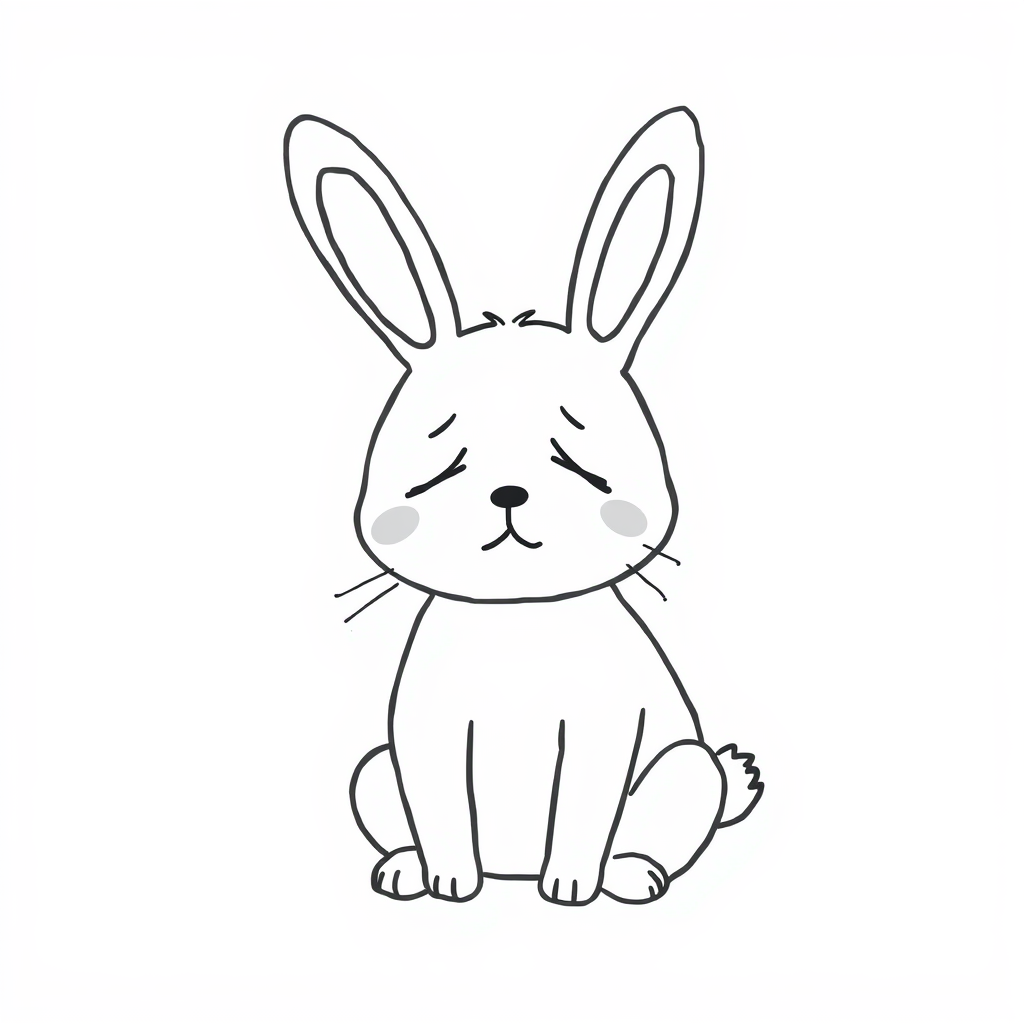 Bunny crying sadly