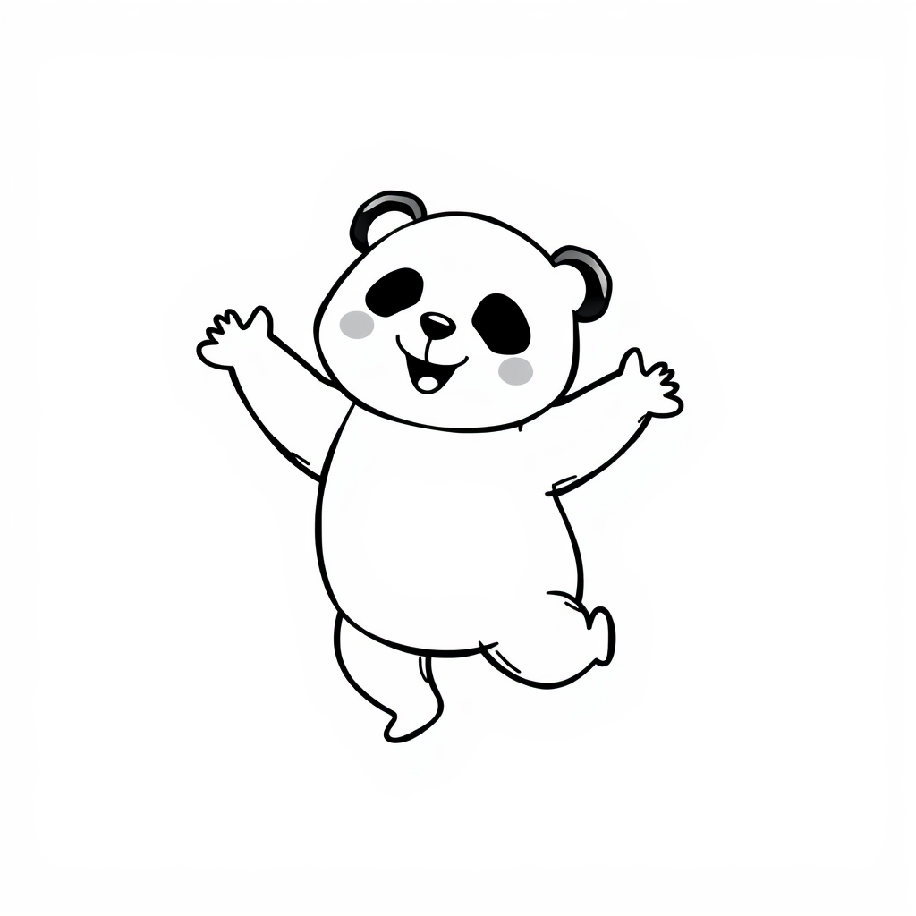 Panda dancing joyfully