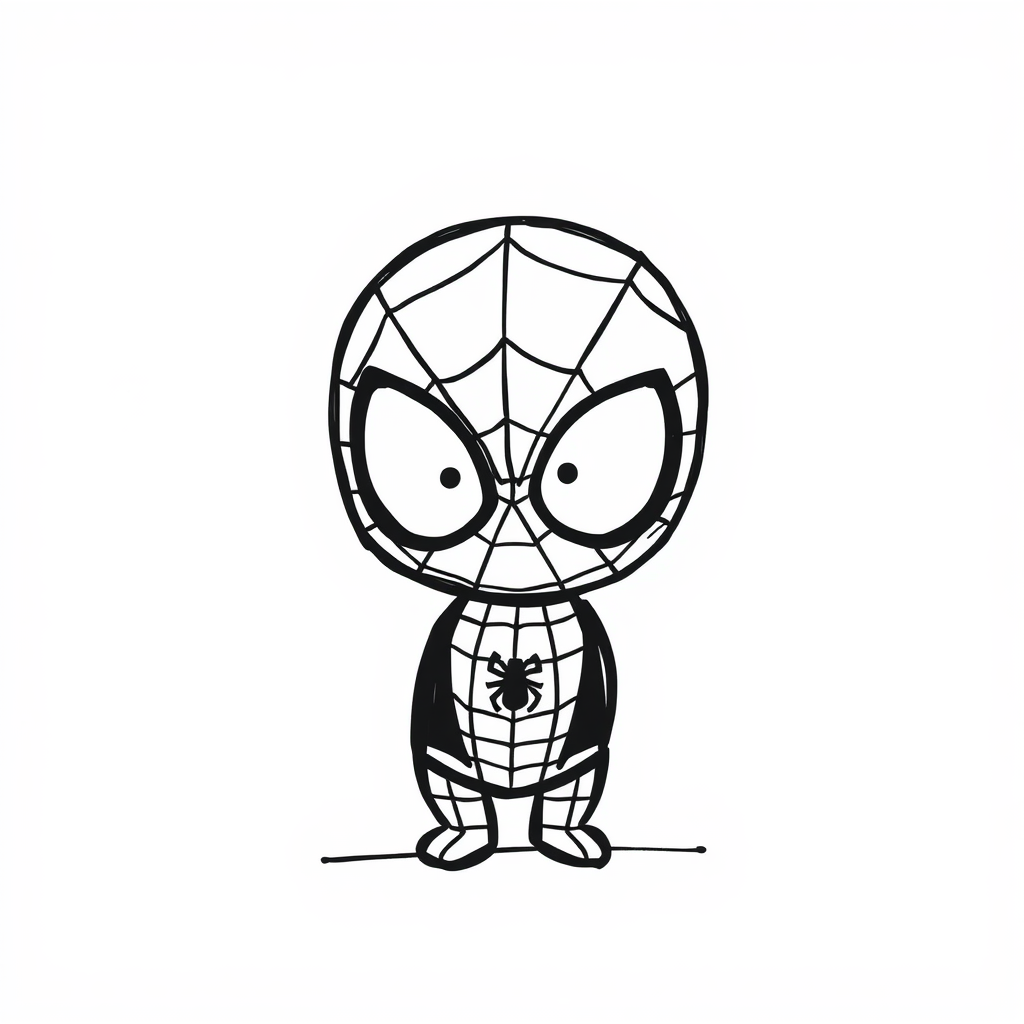 - Spider-Man looking surprised with wide eyes