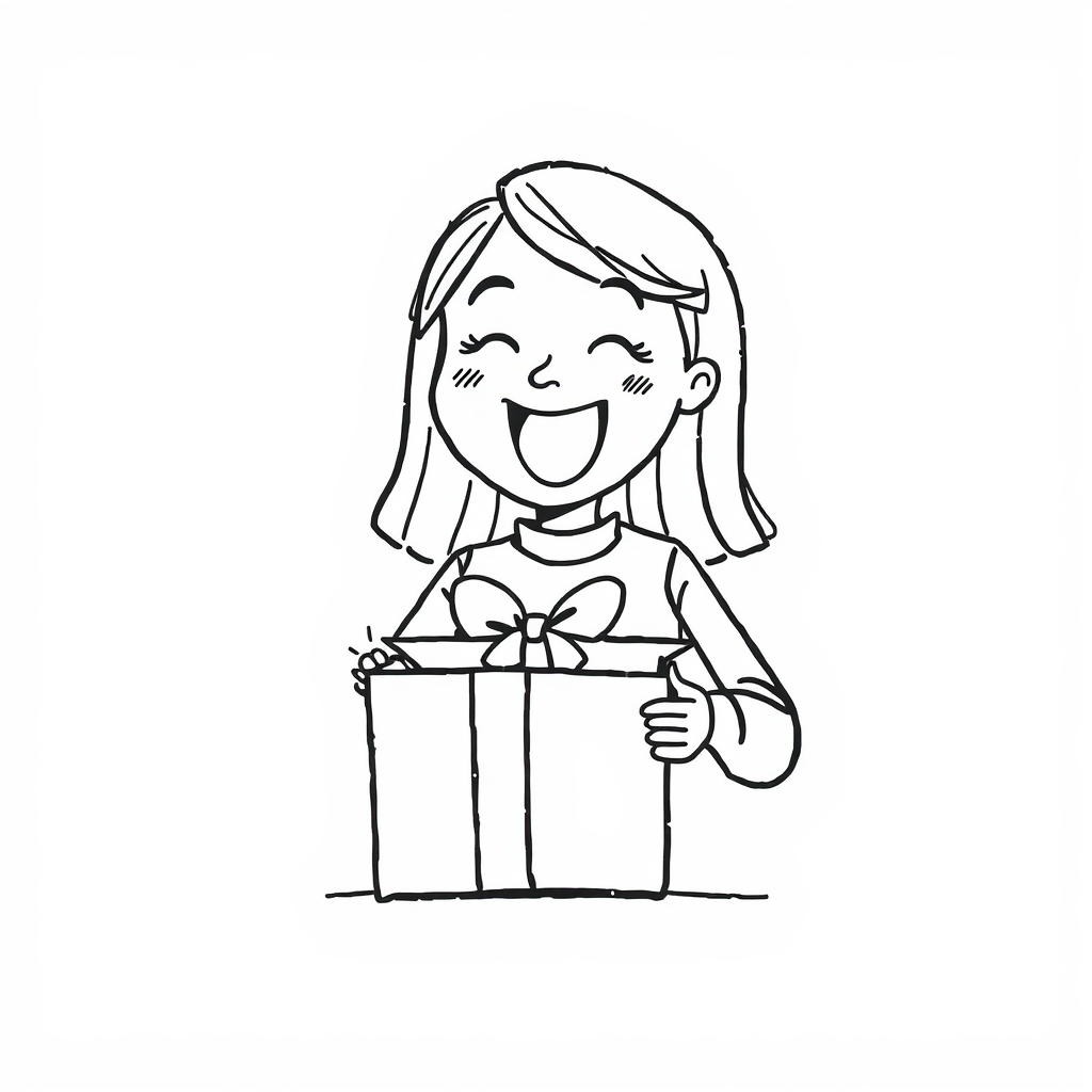 Excited woman opening a gift box