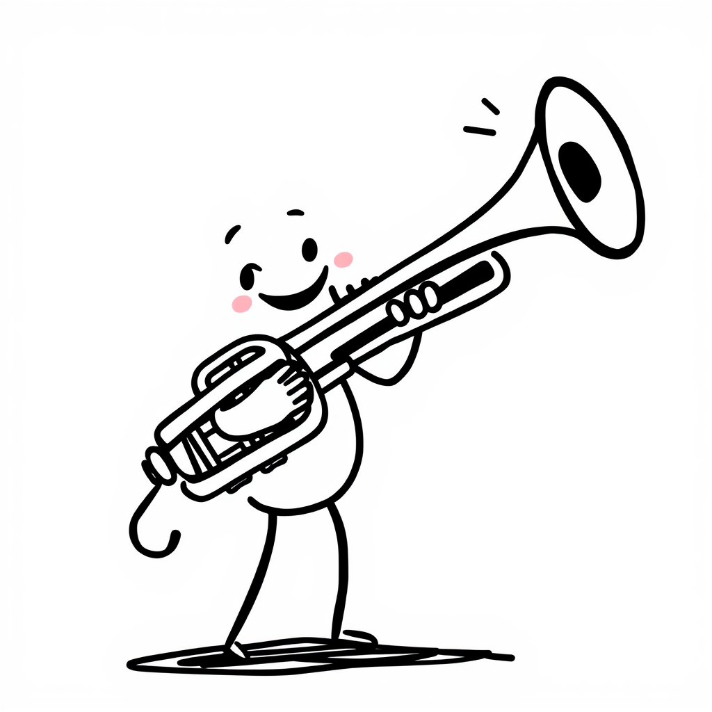 Trumpet feeling excited on stage