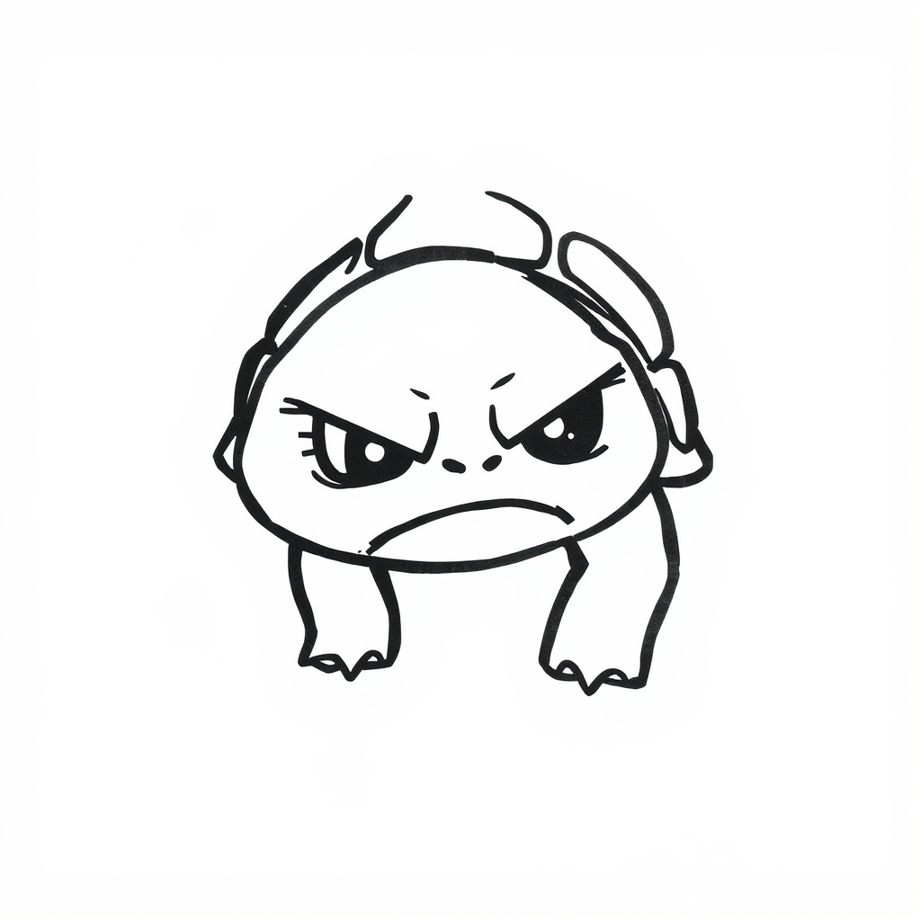 Angry turtle with a furrowed brow