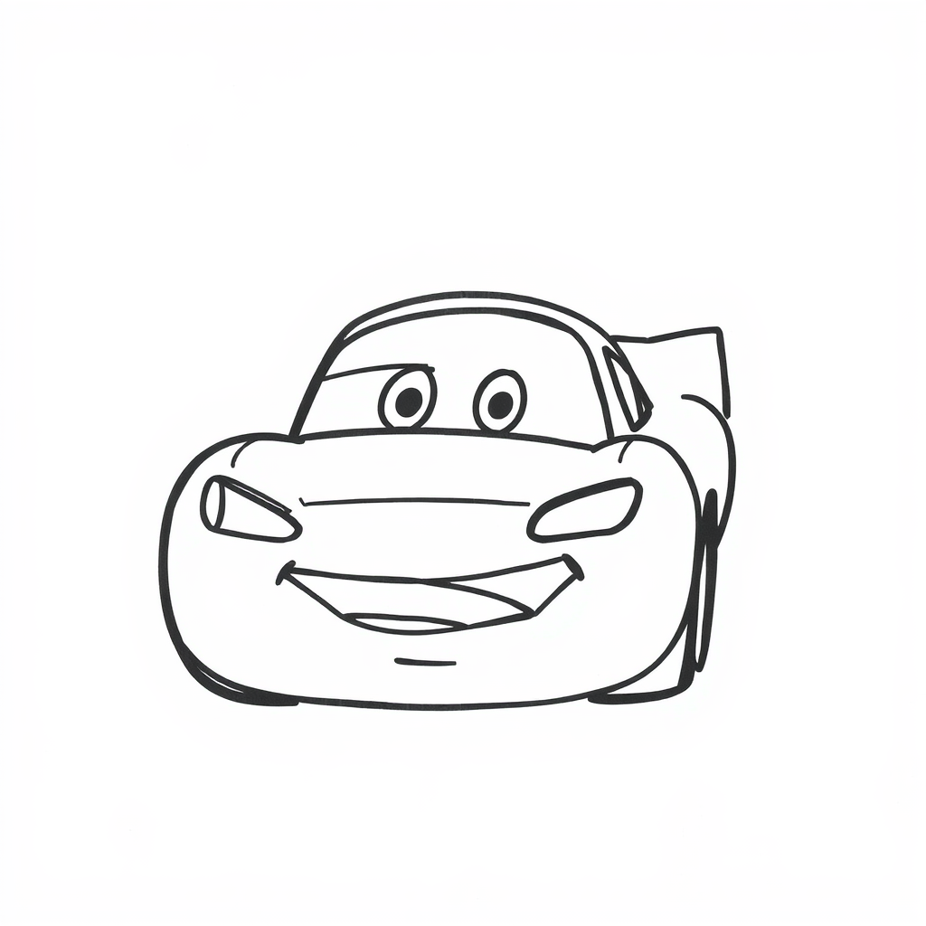 Lightning McQueen excited with wide-open eyes