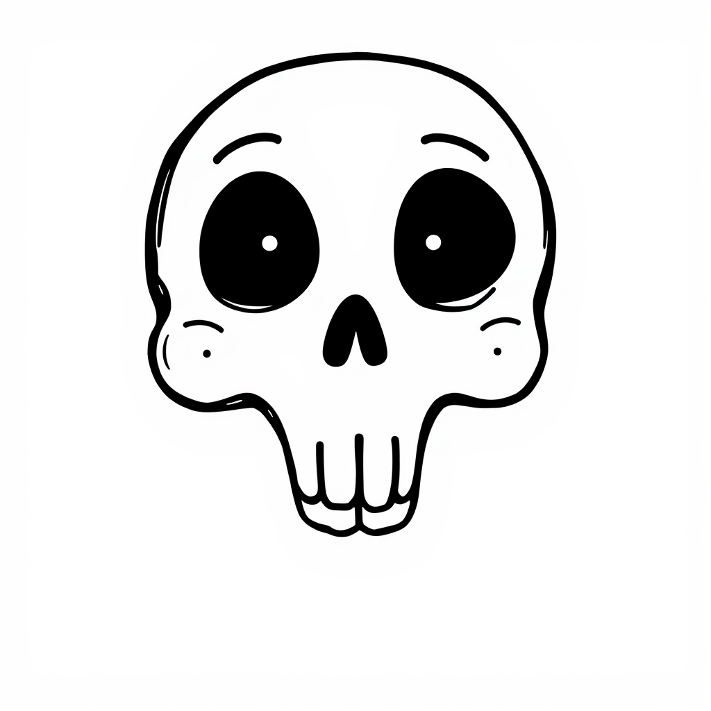 Surprised Skull with wide eyes