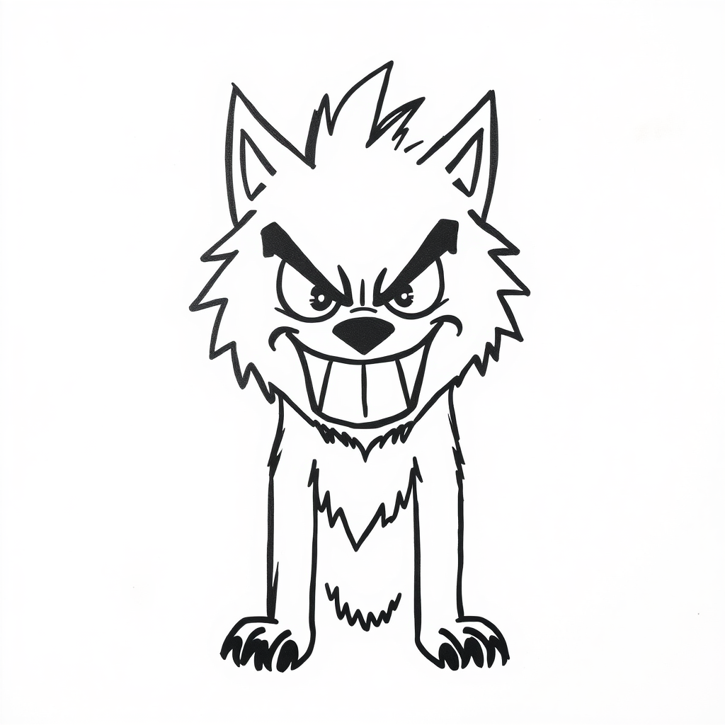 Angry Werewolf baring its teeth