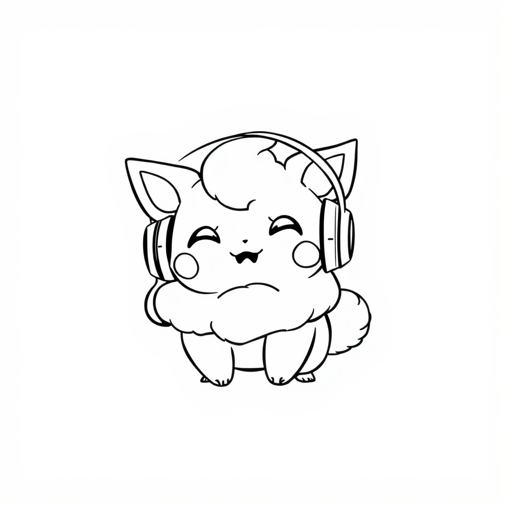 Jigglypuff with headphones