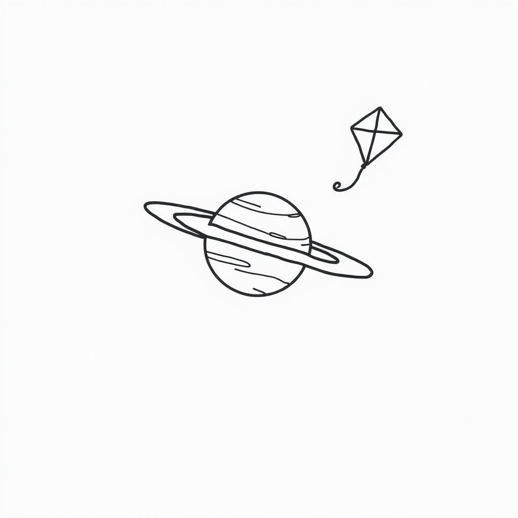 Saturn flying a kite