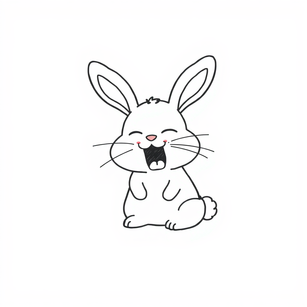 Bunny yawning